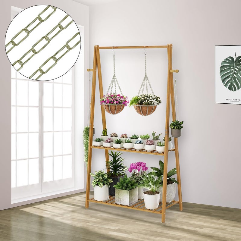 Omytie 12 Ft Heavy Duty Hanging Chain Kit with Connection Locks & Swag Ceiling Hooks for Lighting Fixture, Chandelier, Pendant, Lantern, Swag Lamp, Plant/Flower/Fruit Basket, Bird Feeder (Bronze) - Image 5